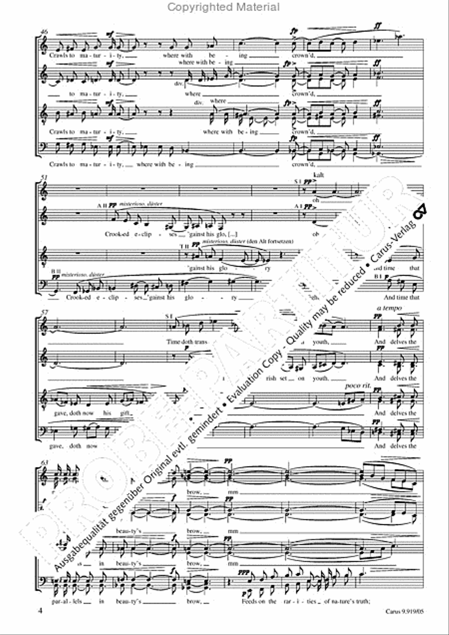 Three Sonnets against Vanity Choir scores gallery preview page 5