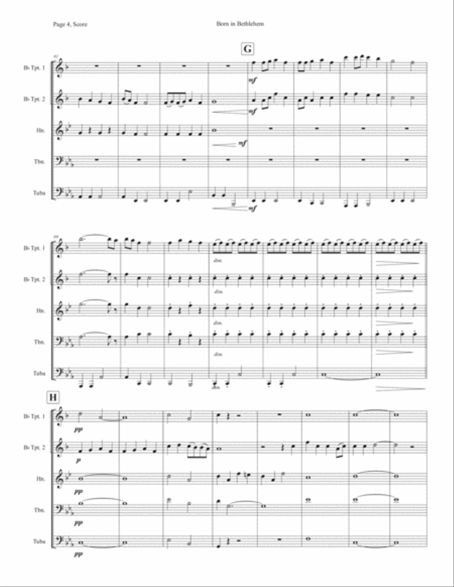 Born In Bethlehem Horn scores gallery preview page 4
