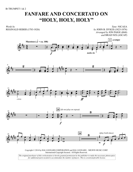 Fanfare and Concertato on "Holy, Holy, Holy" - Bb Trumpet 1,2