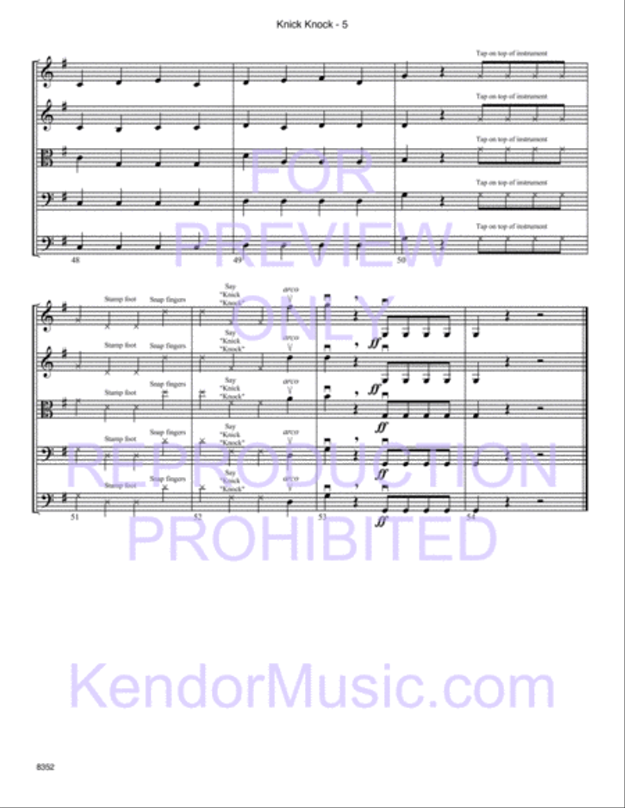 Knick Knock String Orchestra scores gallery preview page 6