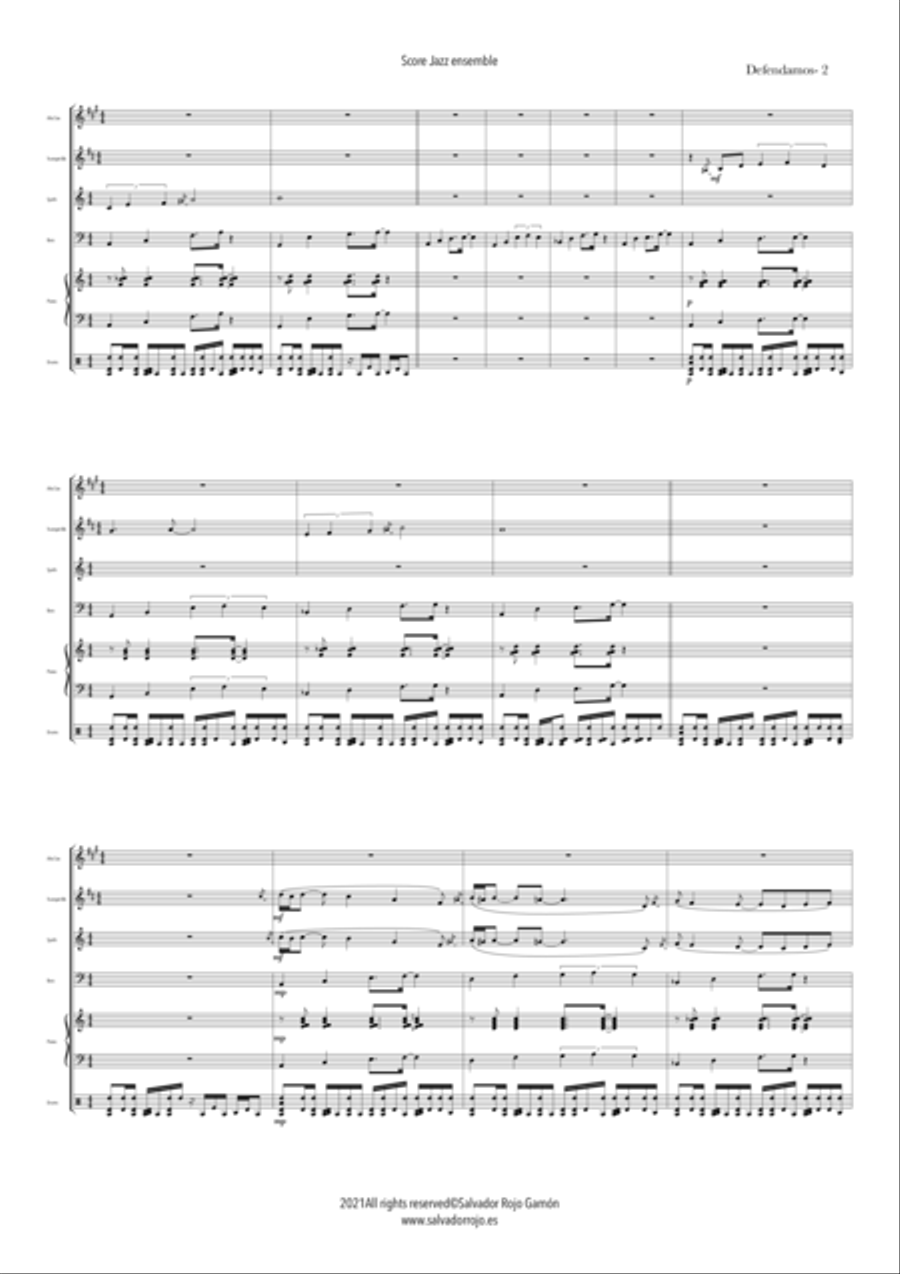 Defendamos (Jazz Ensemble) Jazz Ensemble scores gallery preview page 3