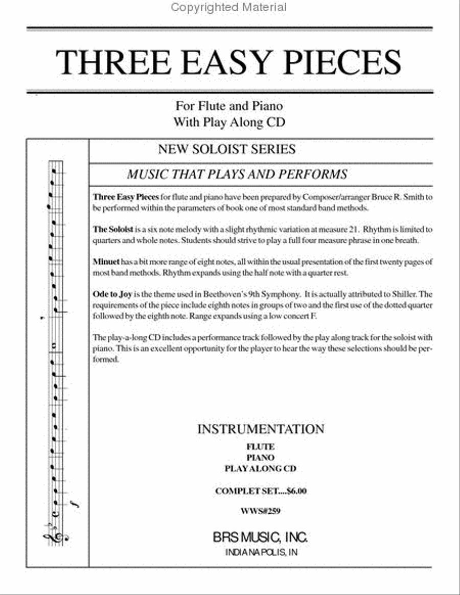 Three Easy Pieces for Flute Flute Solo scores gallery preview page 2