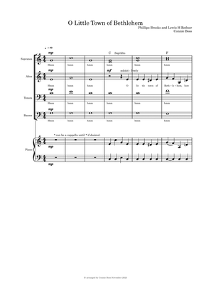 O Little Town of Bethlehem - SATB and Piano