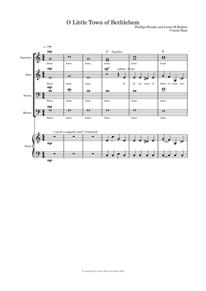 O Little Town of Bethlehem - SATB and Piano image number null
