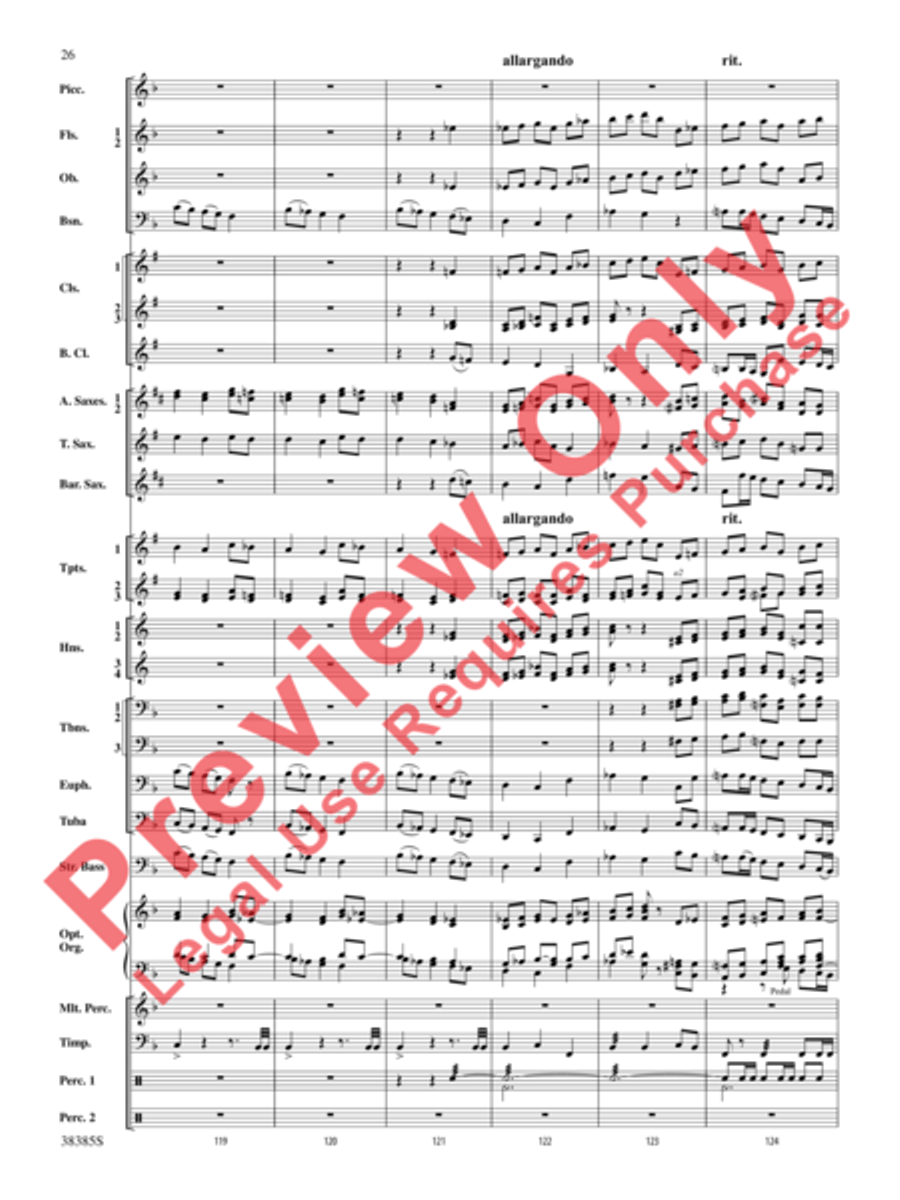 Fantasia on the Alleluia Hymn Concert Band scores gallery preview page 20