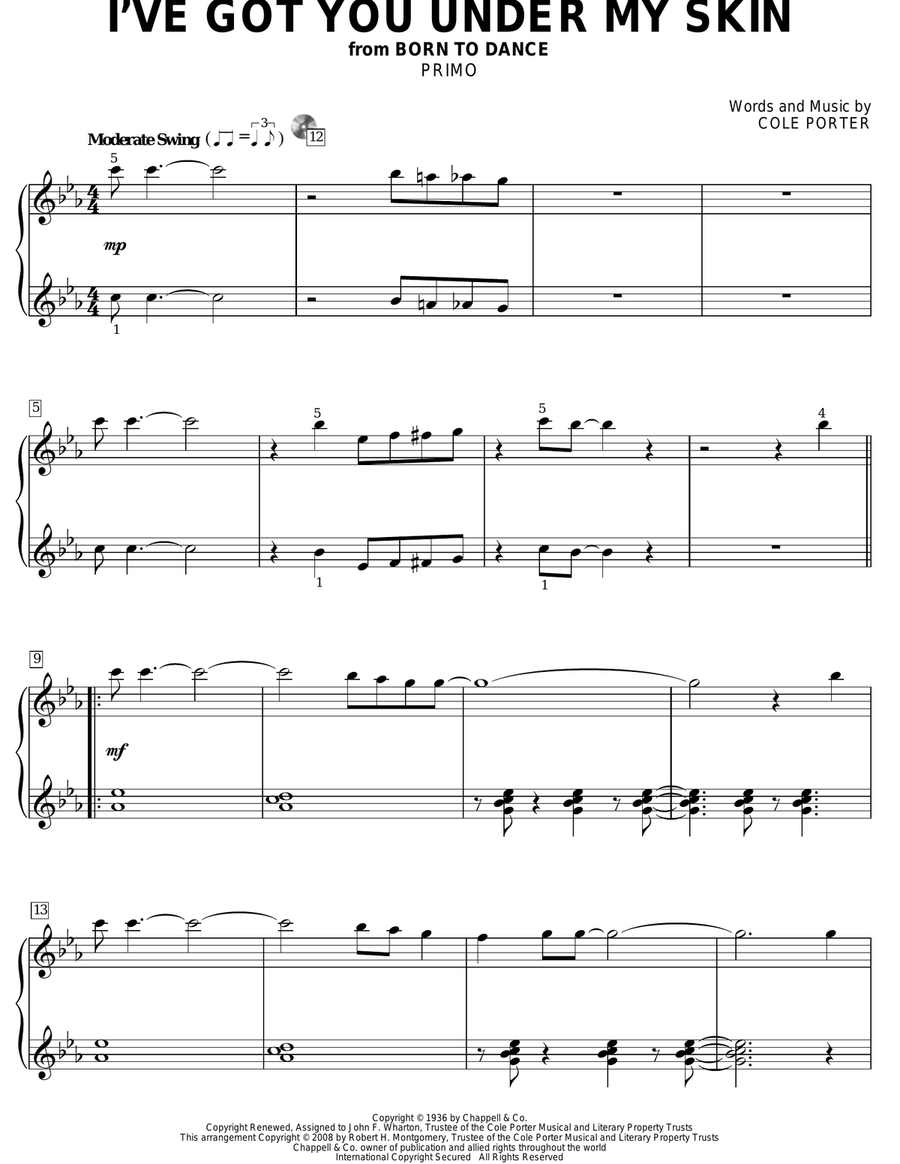I've Got You Under My Skin Piano Duet scores gallery preview page 2