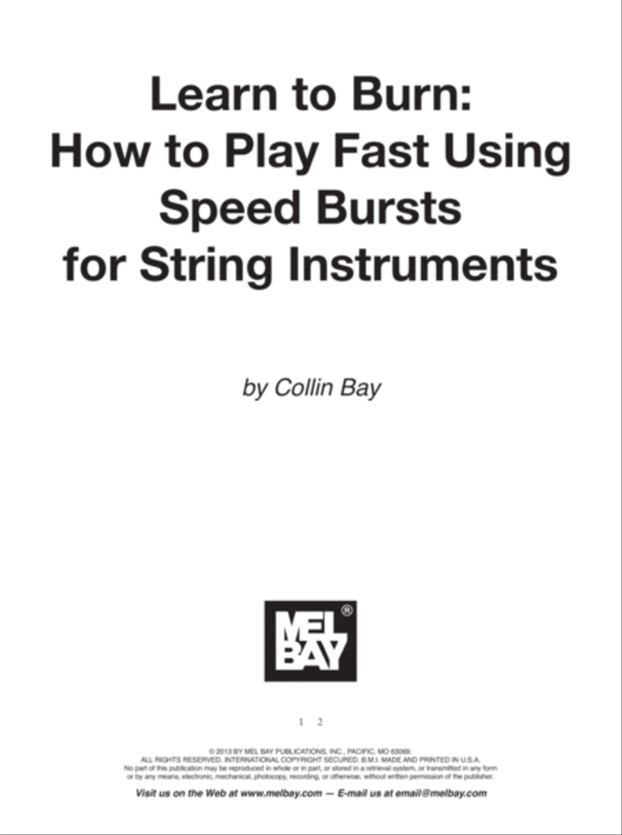 Learn to Burn: How to Play Fast Using Speed Bursts (for Stringed Instruments)