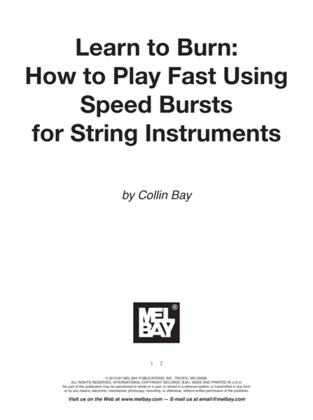 Learn to Burn: How to Play Fast Using Speed Bursts (for Stringed Instruments)