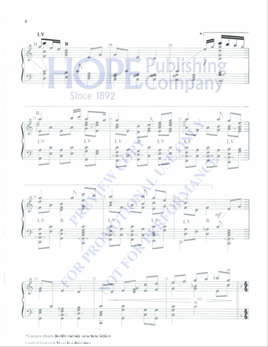 Lamb of God with There Is a Redeemer 5-Octaves scores gallery preview page 4