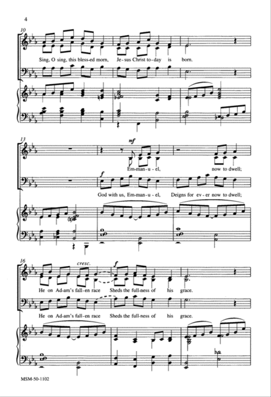Sing, O Sing, This Blessed Morn 3-Part scores gallery preview page 3