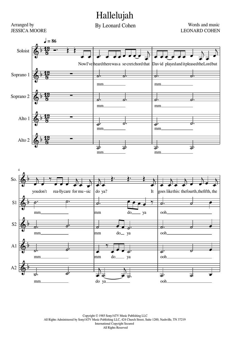 Hallelujah SSAA scores gallery preview page 1