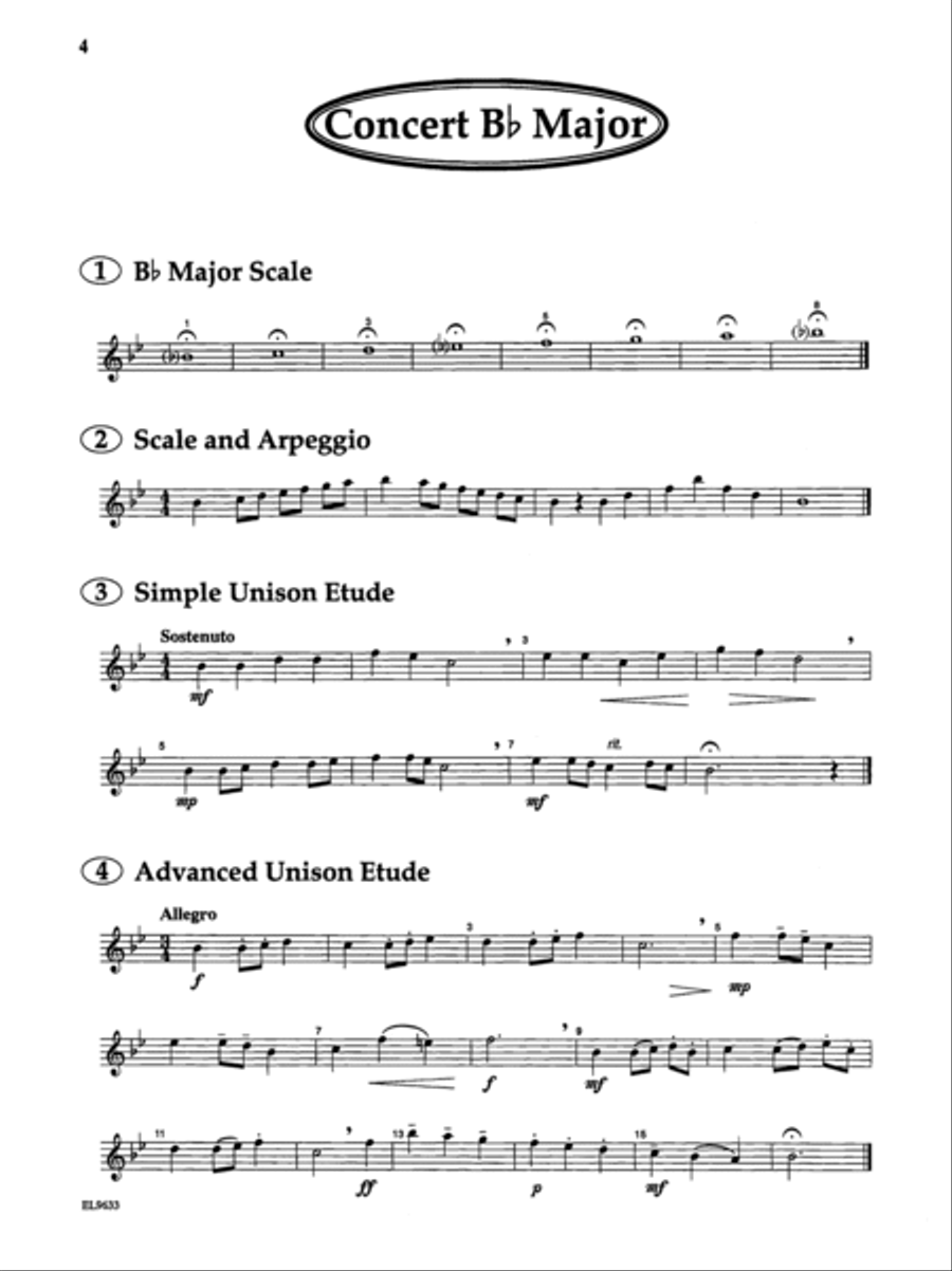 Directional Warm-Ups for Band (concert band method book - Part Book Set I: Timpani, Mallets, SD/BD Concert Band scores gallery preview page 4