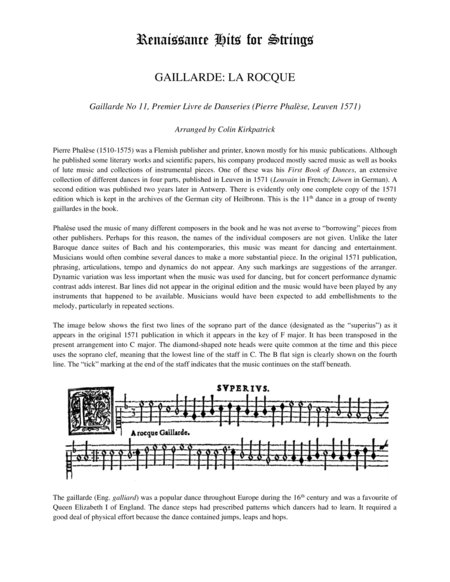 Gaillarde La Rocque - Gaillarde No 11 (Premier Livre de Danseries, 1571) image number null