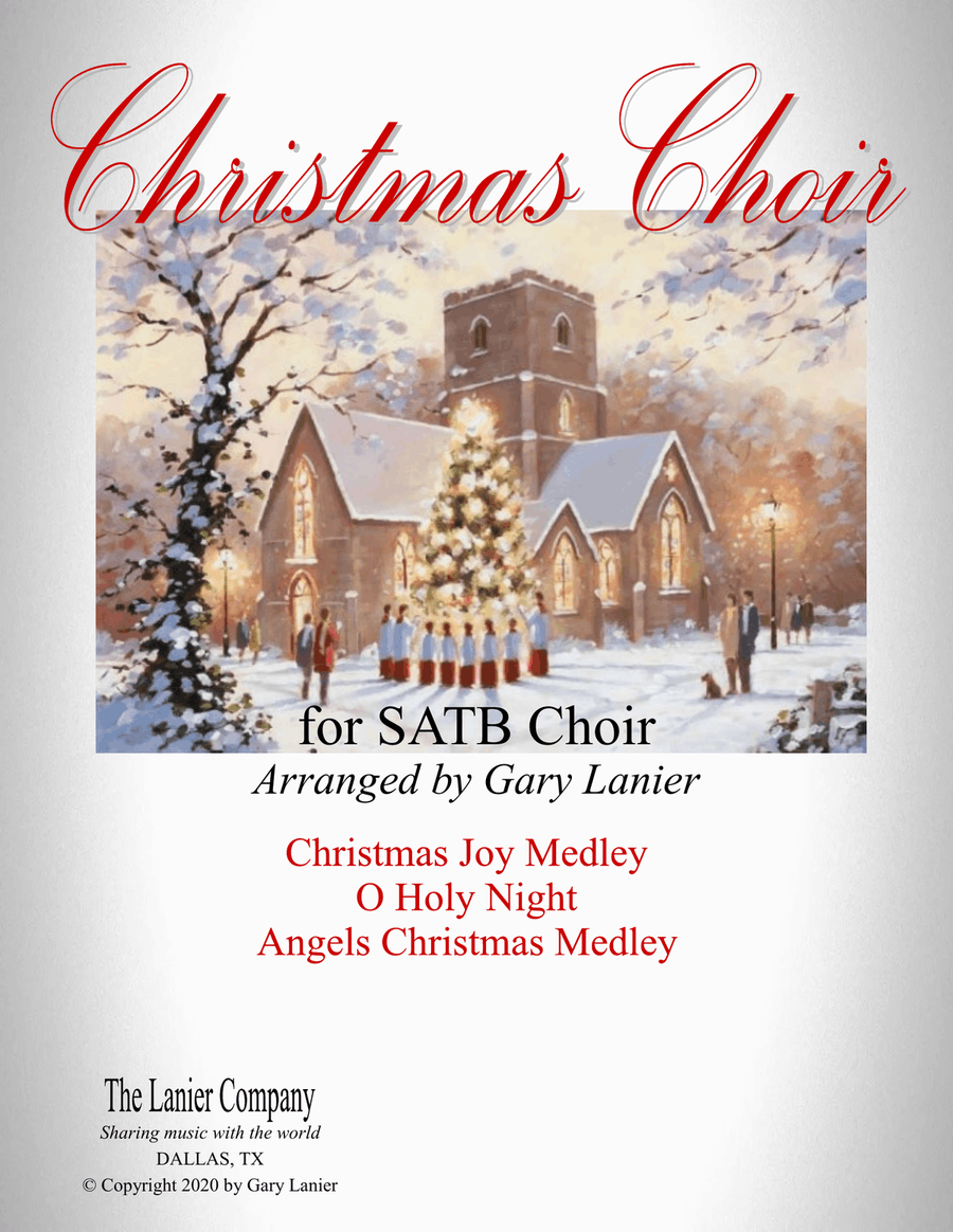 CHRISTMAS CHOIR - 3 Christmas Songs for SATB Choir & Piano. (Includes Score & Choir Parts) 4-Part scores gallery preview page 1
