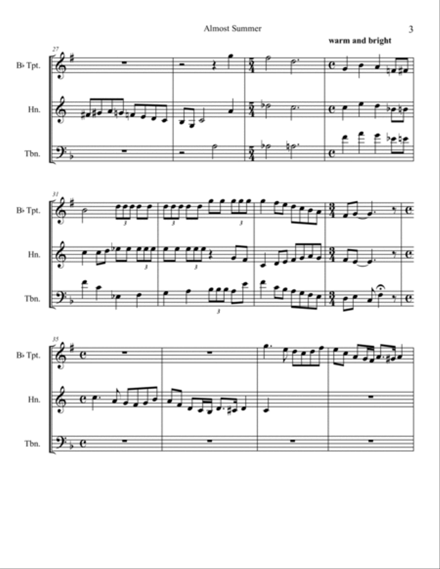 Almost Summer Brass Ensemble scores gallery preview page 3