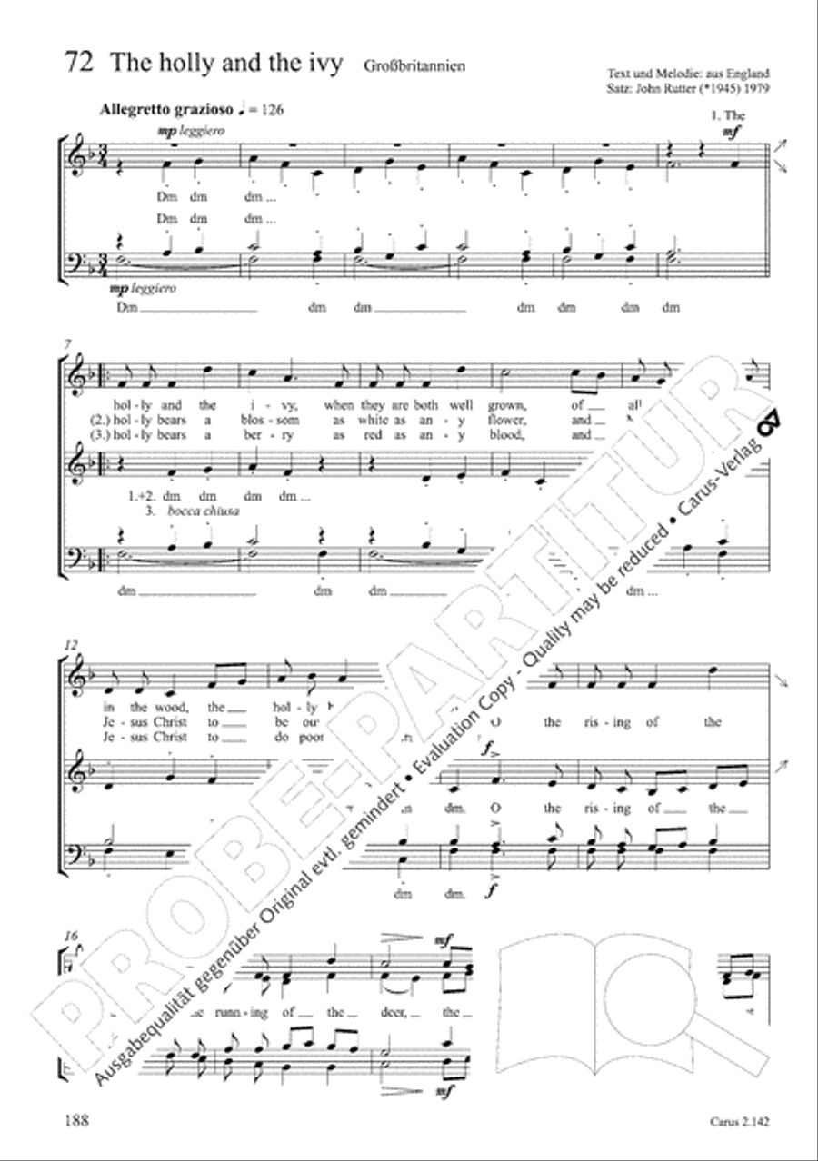 Christmas Carols of the World. Choral collection 4-Part scores gallery preview page 153