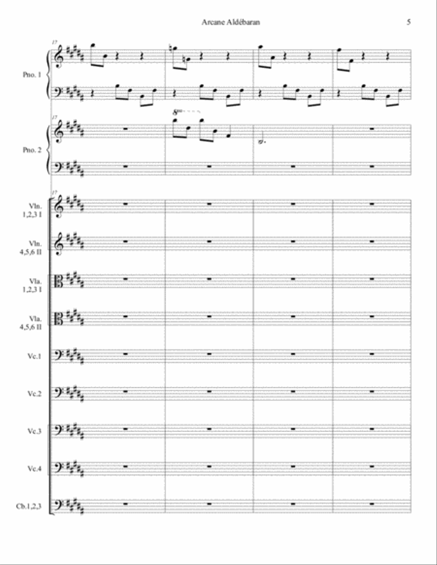 Arcane Aldébaran pour 2 pianos et cordes with The Public Studio Vimeo pro video Chamber Orchestra scores gallery preview page 5