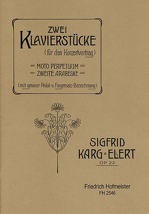 Book cover for 2 Klavierstucke, op. 22