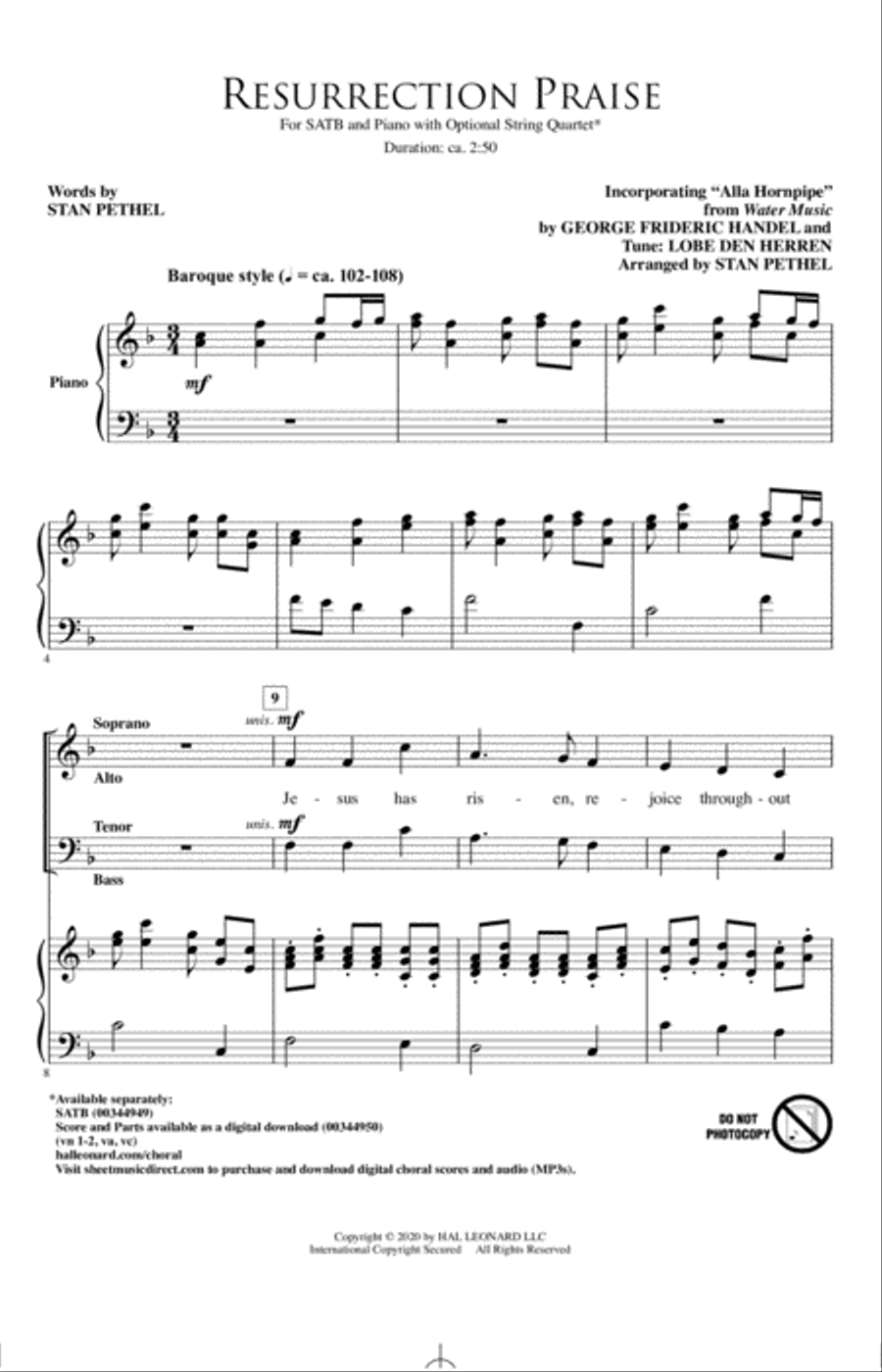 Resurrection Praise 4-Part scores gallery preview page 1