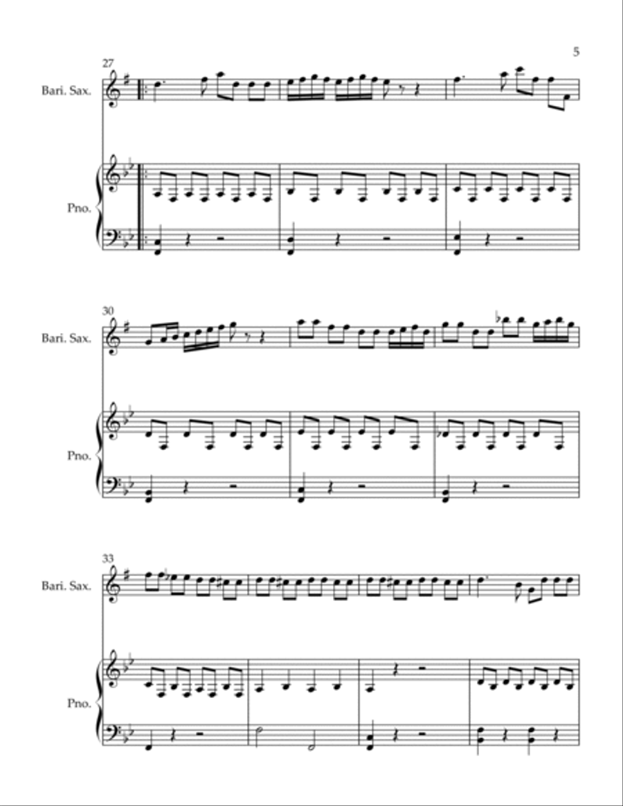 Spiritoso Baritone Saxophone scores gallery preview page 5