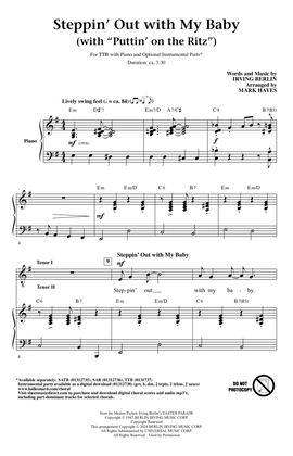 Steppin' Out With My Baby (with "Puttin' On The Ritz") (arr. Mark Hayes)