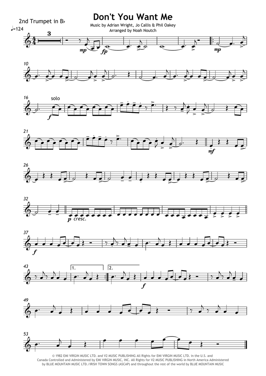 Don't You Want Me Brass Ensemble scores gallery preview page 2