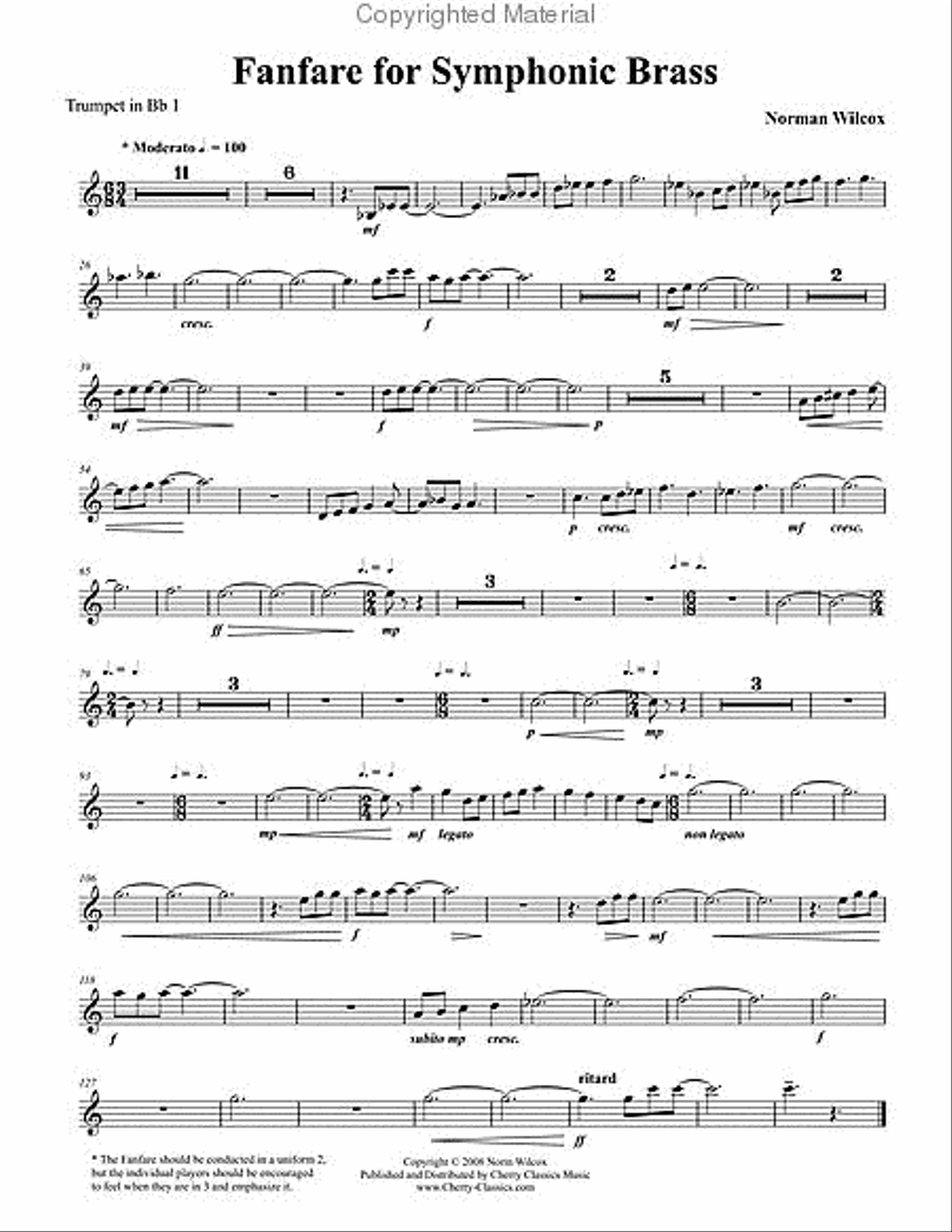 Fanfare for Symphonic Brass Score scores gallery preview page 5