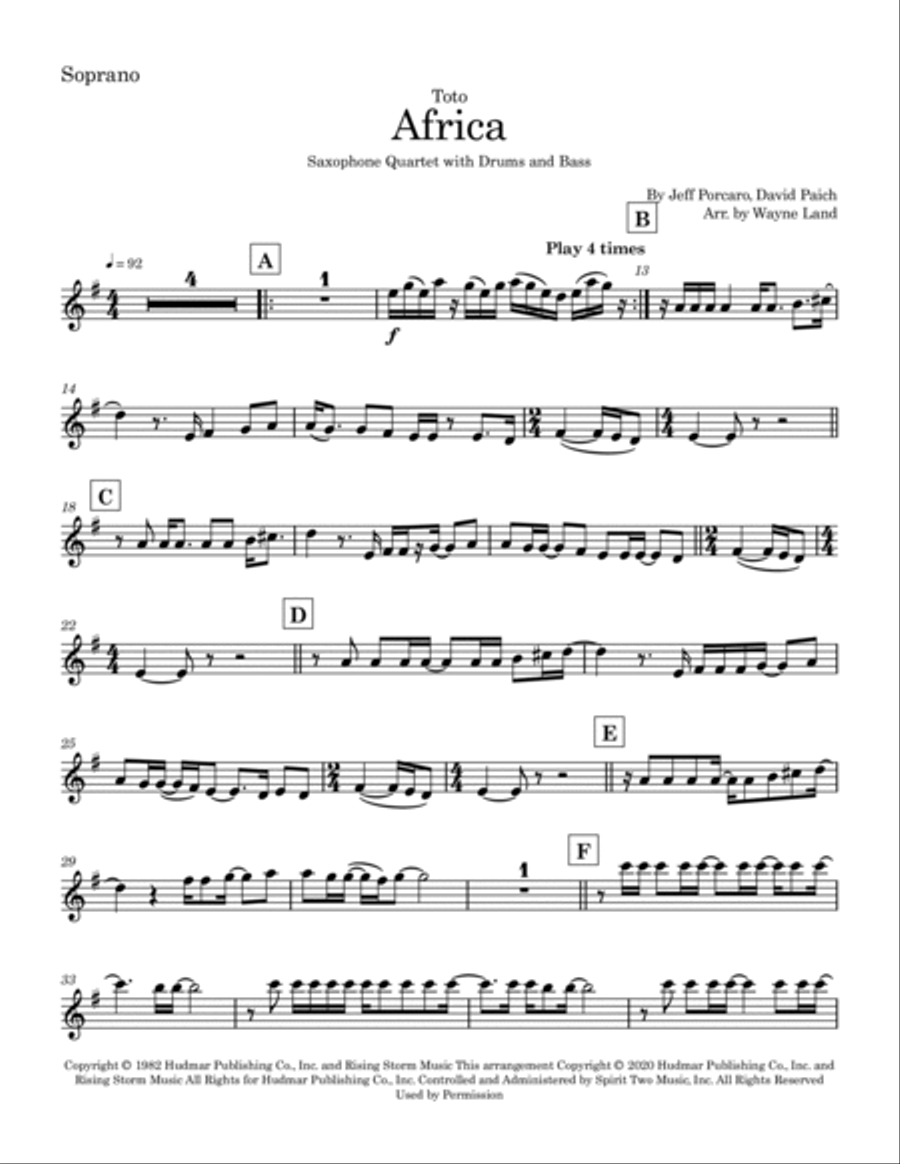 Africa Saxophone Quartet scores gallery preview page 6
