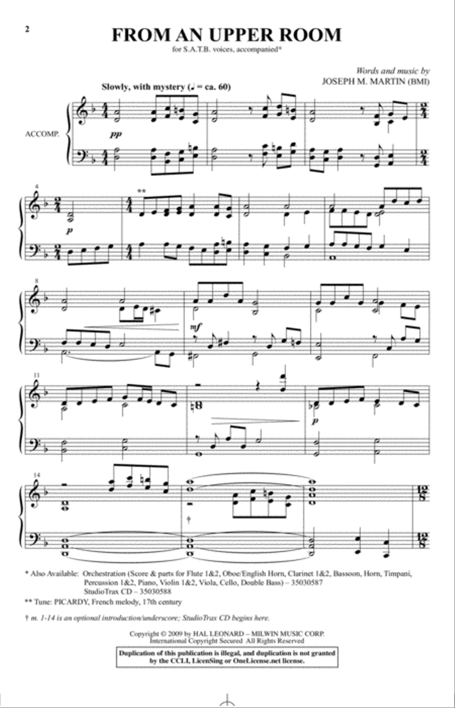From An Upper Room From An Upper Room 4-Part scores gallery preview page 1