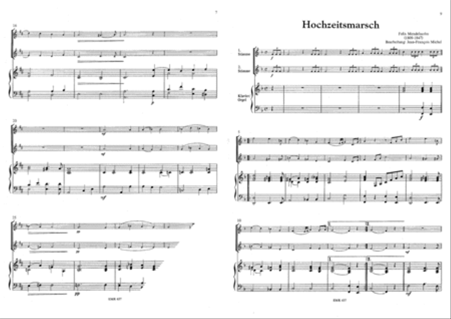 Ave Verum (Mozart) / Trumpet Tune (Purcell) / Hochzeitsmarsch (Mendelssohn) Brass Ensemble scores gallery preview page 4