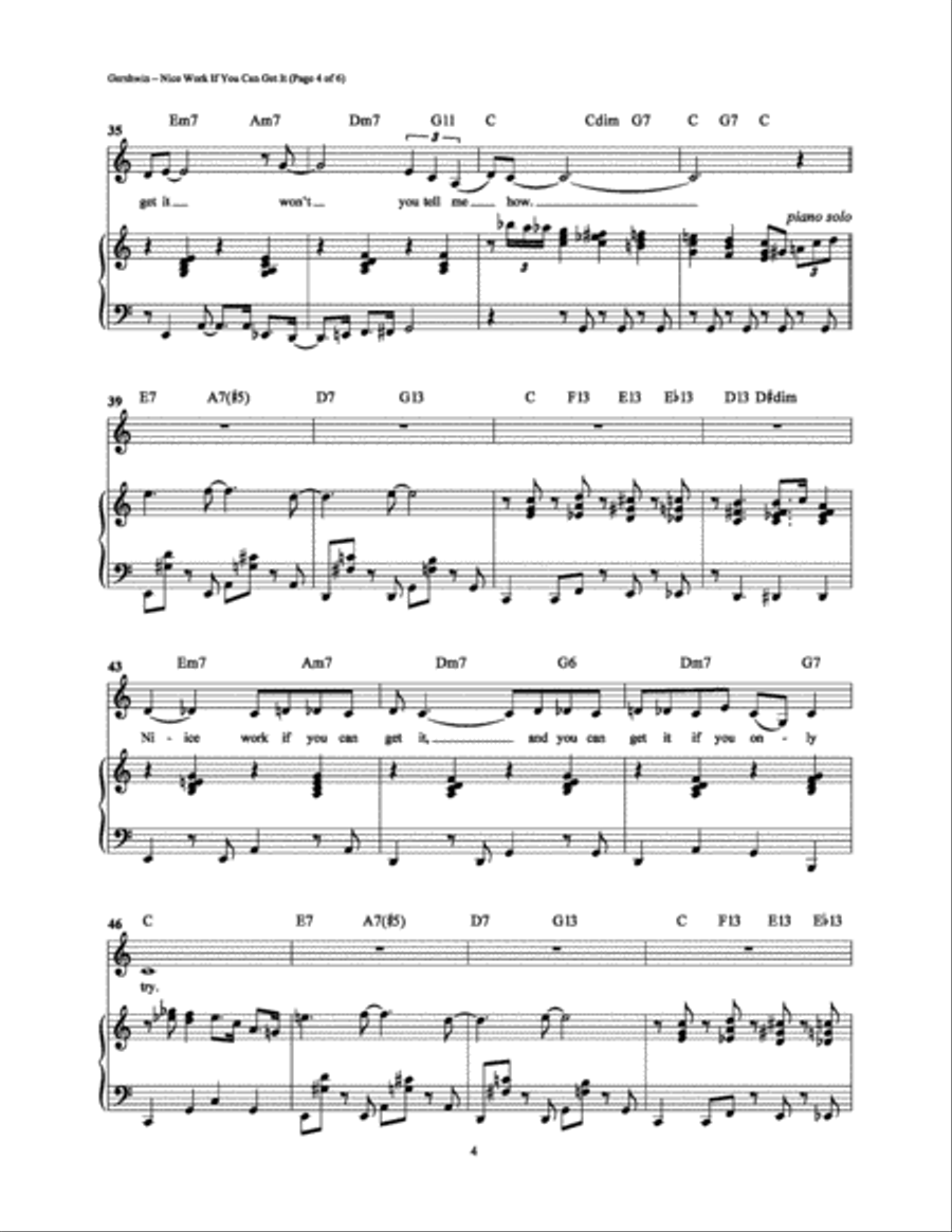 Nice Work If You Can Get It Piano, Vocal, Guitar scores gallery preview page 4