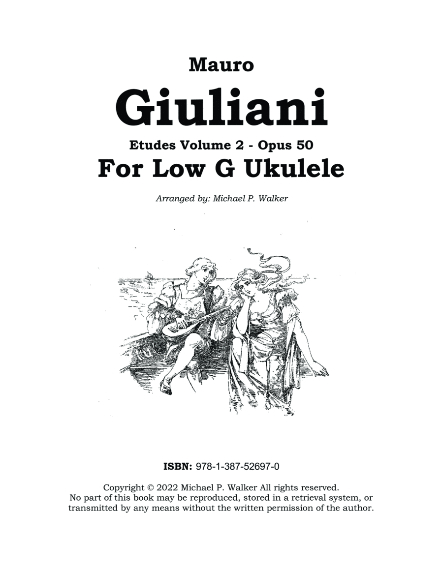 Mauro Giuliani: Etudes Volume 2 - Opus 50 For Low G Ukulele