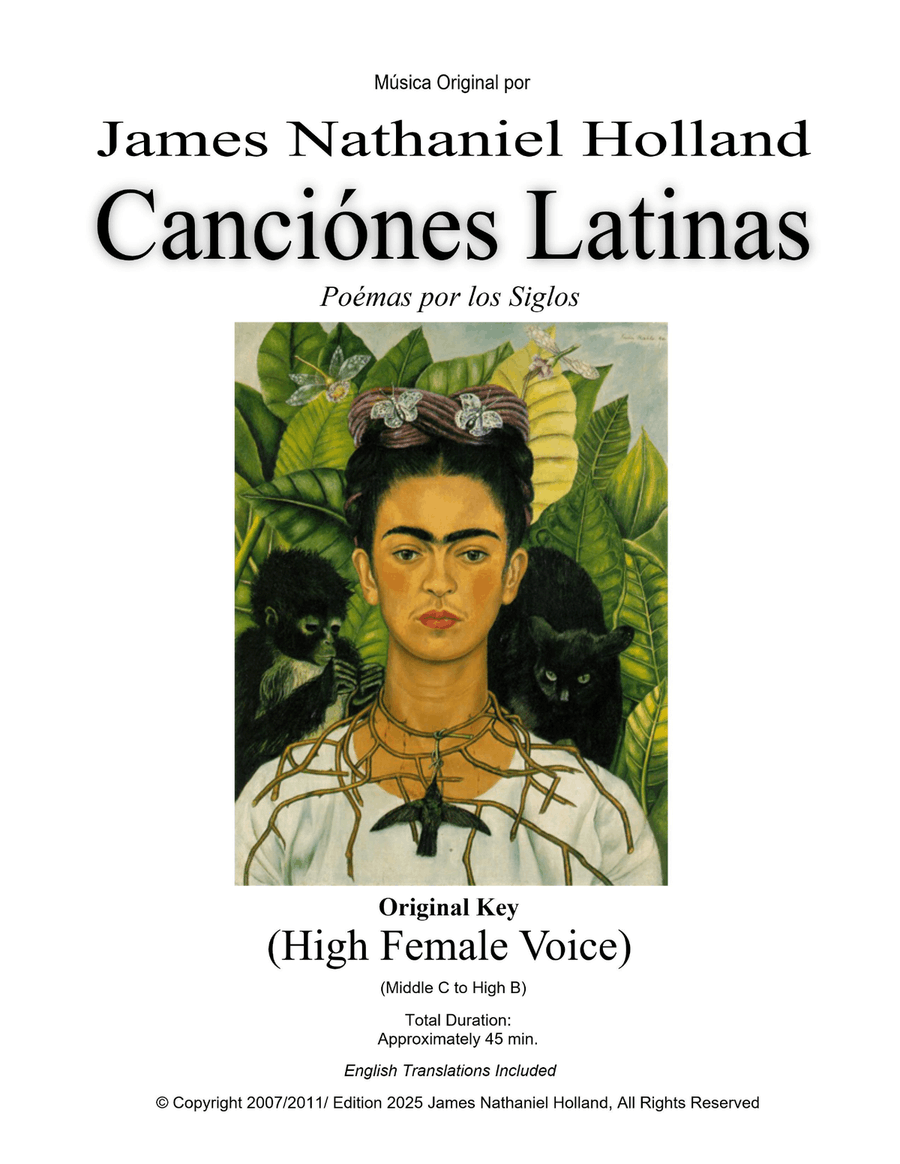 Canciones Latinas Latin Songs Art Song Cycle for Soprano in Spanish Soprano Voice scores gallery preview page 1