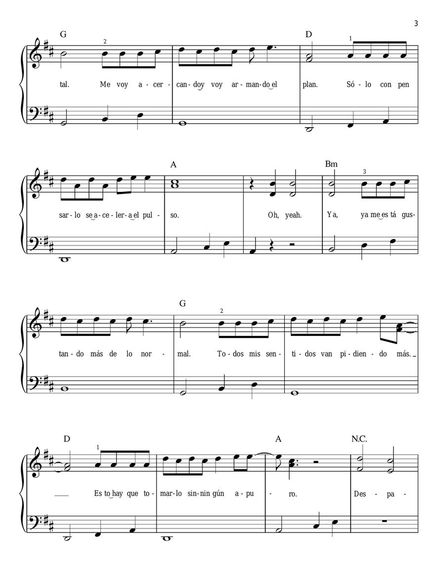 Despacito Easy Piano scores gallery preview page 3