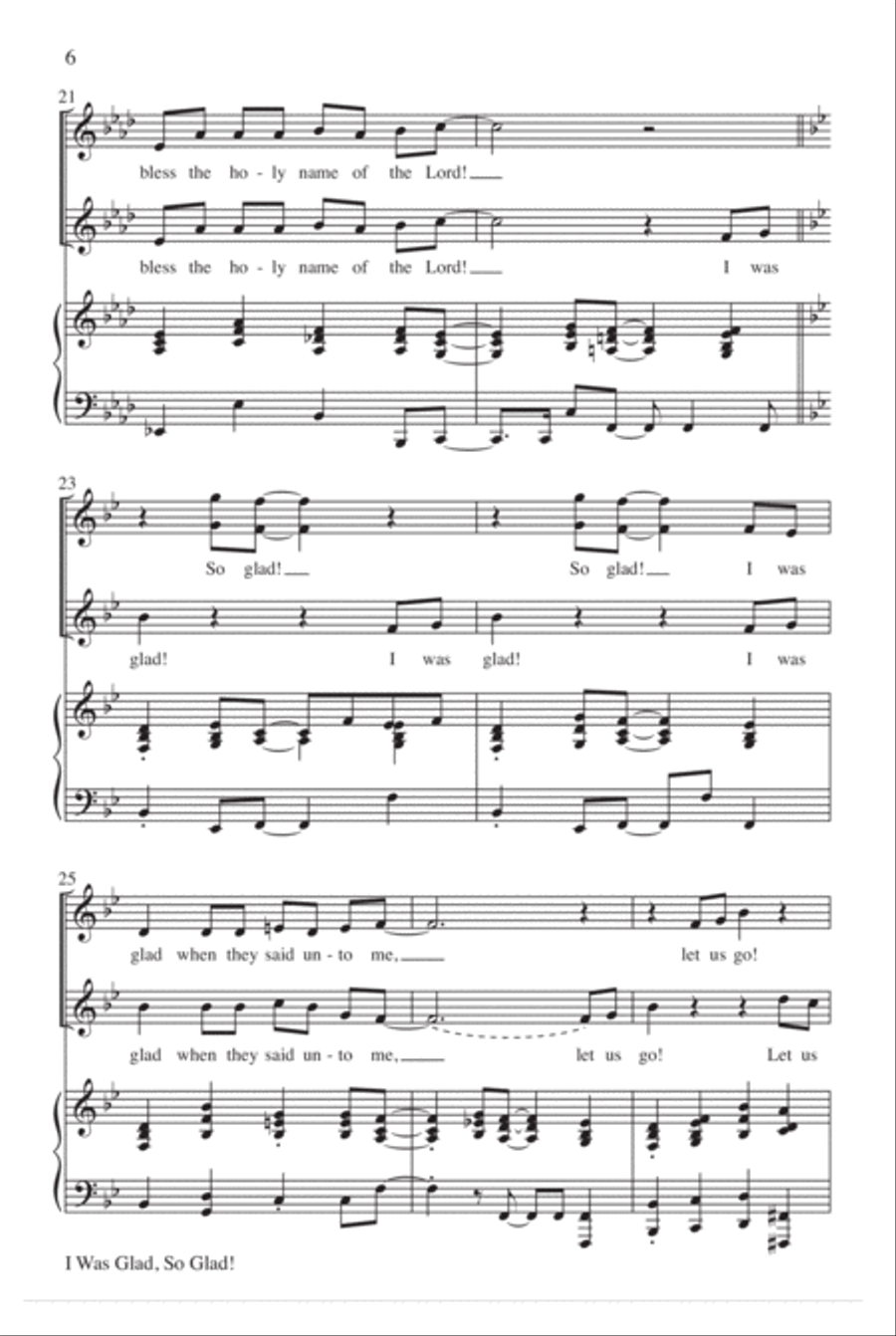 I Was Glad, So Glad! 2-Part scores gallery preview page 7