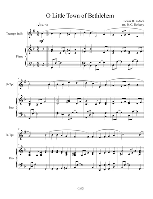 Book cover for O Little Town of Bethlehem (Trumpet Solo) with piano accompaniment