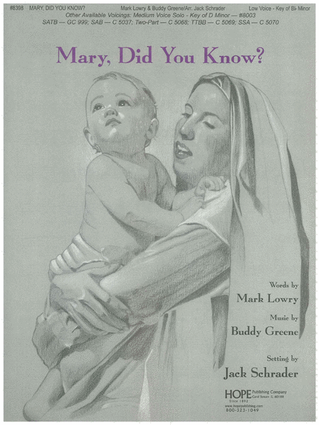 Mary, Did You Know? (Low Voice;Key of B-Flat Minor) image number null