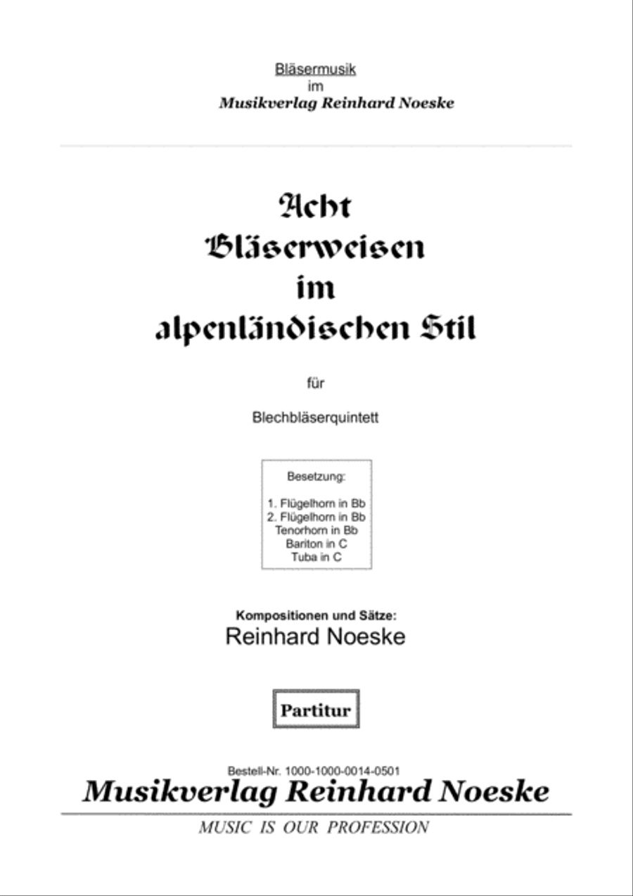 Acht Bläserweisen im alpenländischen Stil für Blechbläserquintett Brass Ensemble scores gallery preview page 3