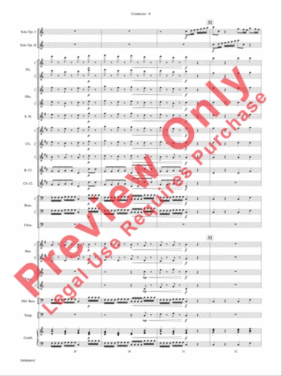 Concerto in C Major for Two Trumpets (I. Allegro, II. Largo, III. Allegro) Concert Band scores gallery preview page 12
