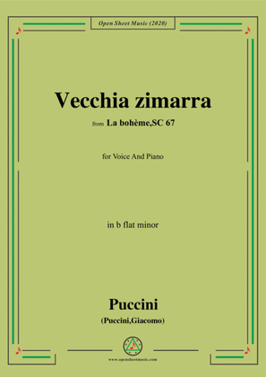 Puccini-Vecchia zimarra,in b flat minor,for Voice and Piano