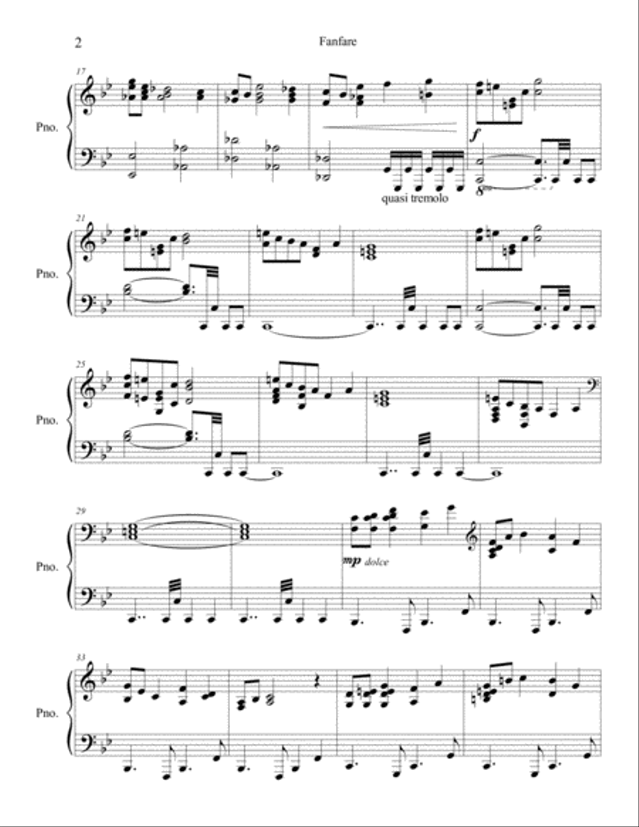Fanfare Fanfare Piano Solo scores gallery preview page 2