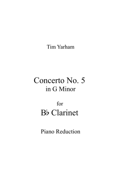 Concerto No 5 in G Minor for Bb Clarinet (with piano reduction) image number null