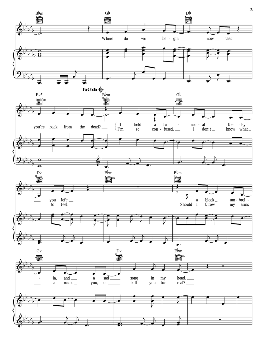 Back From The Dead Back From The Dead Piano, Vocal, Guitar scores gallery preview page 3
