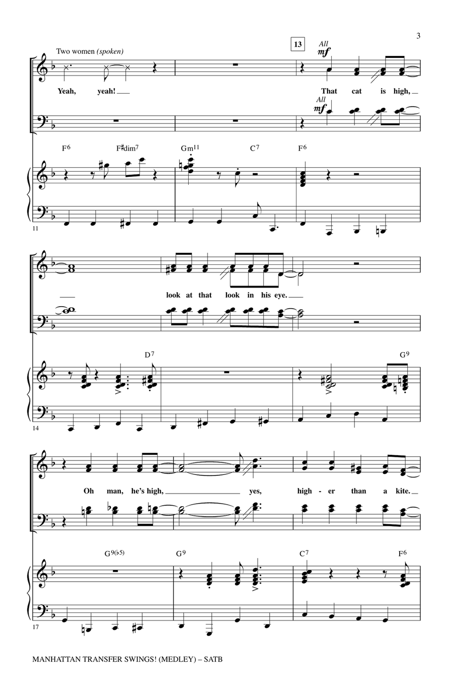Manhattan Transfer Swings! (Medley) 4-Part scores gallery preview page 2