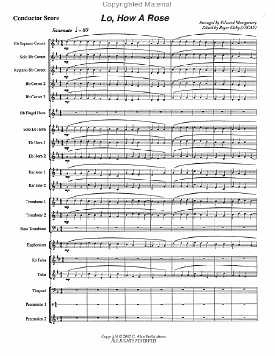 Lo How A Rose Brass Ensemble scores gallery preview page 2