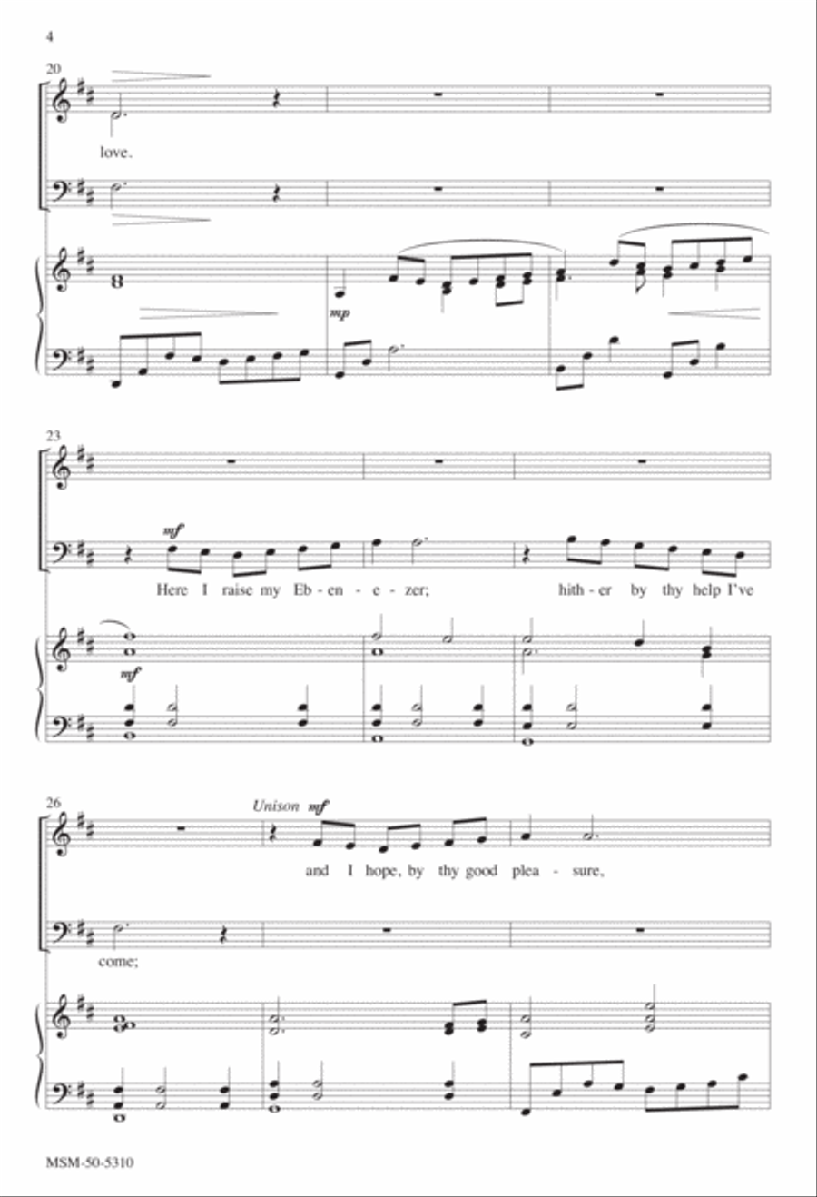 Come, Thou Fount of Every Blessing 3-Part scores gallery preview page 3