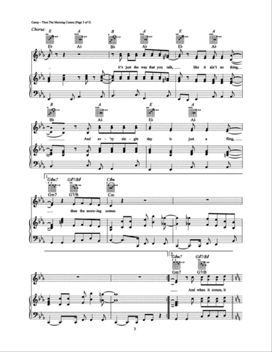 Then the Morning Comes Piano, Vocal, Guitar scores gallery preview page 3