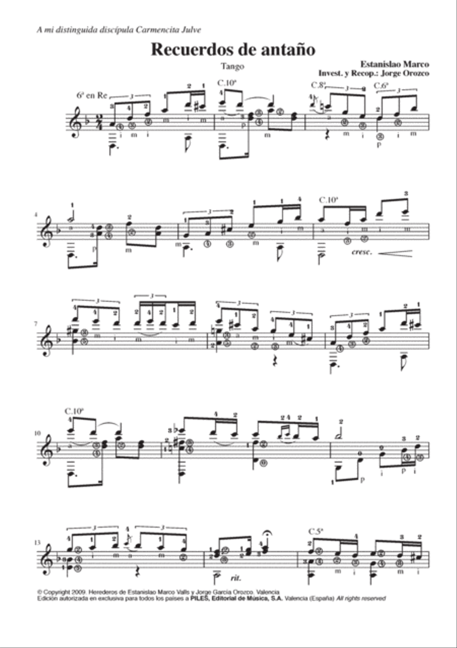 Estanislao Marco (1873-1954) Vol. III Guitar scores gallery preview page 2