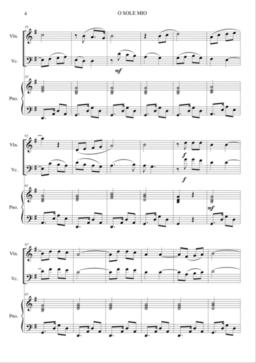 O Sole Mio Piano Trio scores gallery preview page 4