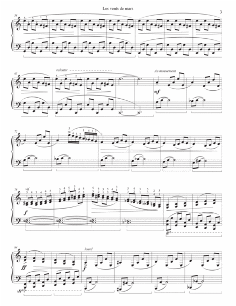 Les vents de mars Les vents de mars Piano Solo scores gallery preview page 3